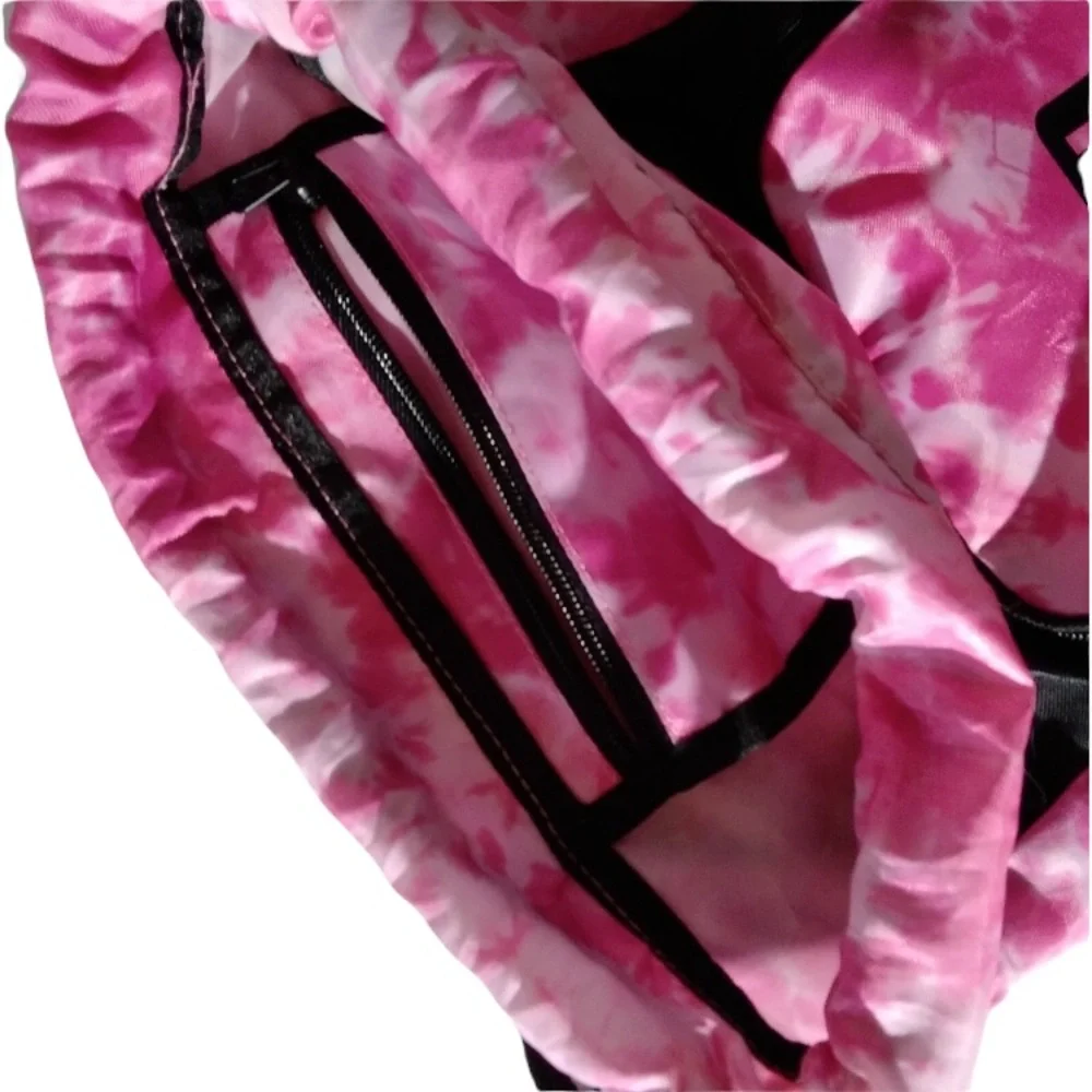 Vtg Fül Pink Tie Dye Drawstring Backpack Cinch Bag Retro Y2K Sport Streetwear